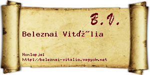Beleznai Vitália névjegykártya